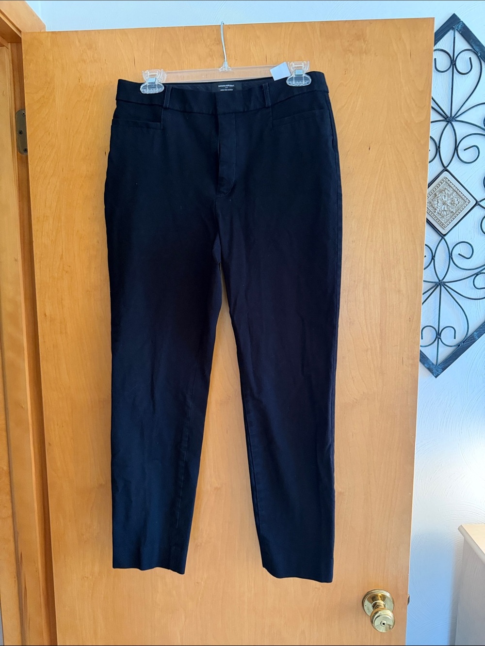Banana Republic high rise Sloan black skinny ankle pants